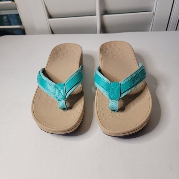 Vionic High Tide Wedge Sandal Cute Summer Thong Flip Flops Ocean - Size 6 Wide - Picture 3 of 10